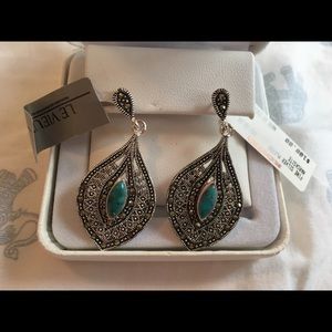 Le Vieux Marcasite and turquoise earrings